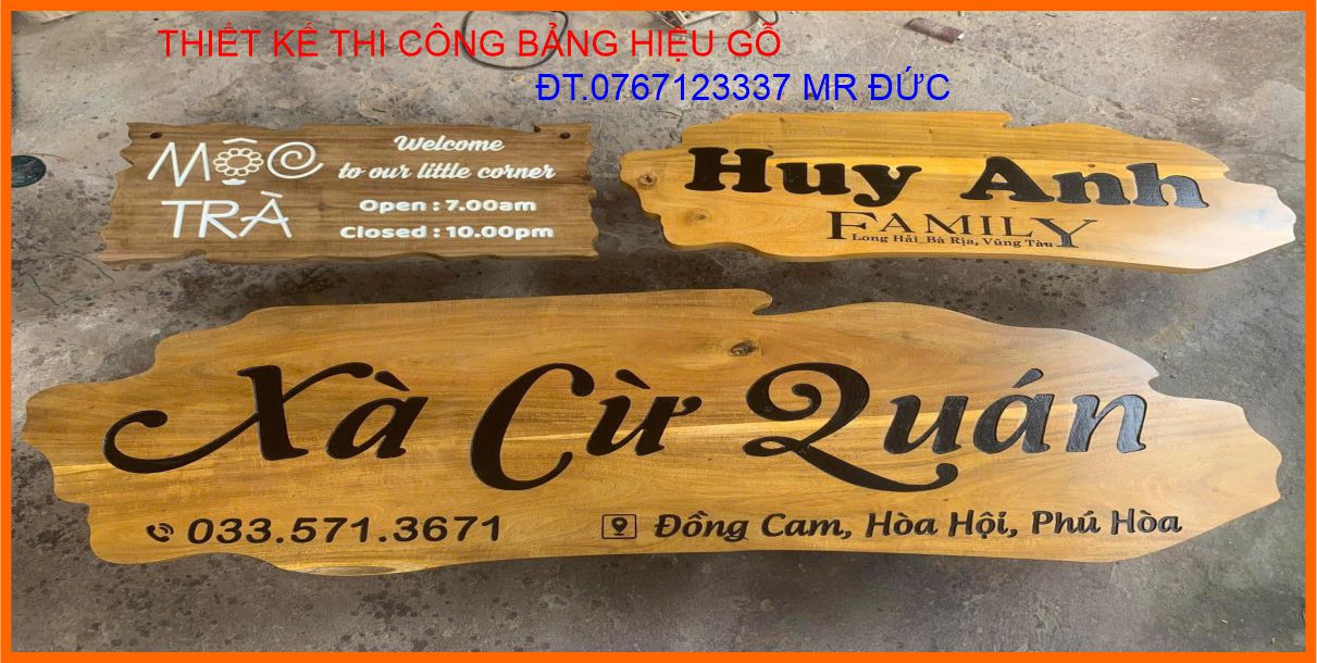 thiết kế bảng hiệu gỗ